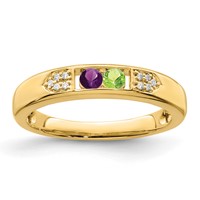 14K Yellow Gold Family Jewelry Diamond Semi-Set Ring view 2