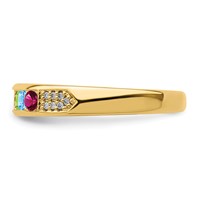 14K Yellow Gold Family Jewelry Diamond Semi-Set Ring view 4
