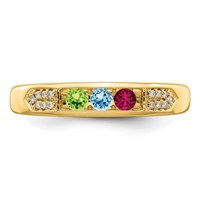 14K Yellow Gold Family Jewelry Diamond Semi-Set Ring view 5