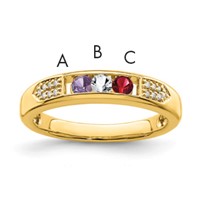14K Yellow Gold Family Jewelry Diamond Semi-Set Ring view 1