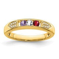 14K Yellow Gold Family Jewelry Diamond Semi-Set Ring view 2