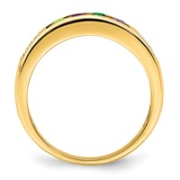 14K Yellow Gold Family Jewelry Diamond Semi-Set Ring view 3