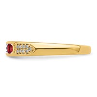 14K Yellow Gold Family Jewelry Diamond Semi-Set Ring view 4