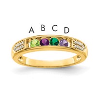 14K Yellow Gold Family Jewelry Diamond Semi-Set Ring view 1