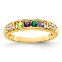 14K Yellow Gold Family Jewelry Diamond Semi-Set Ring view 2
