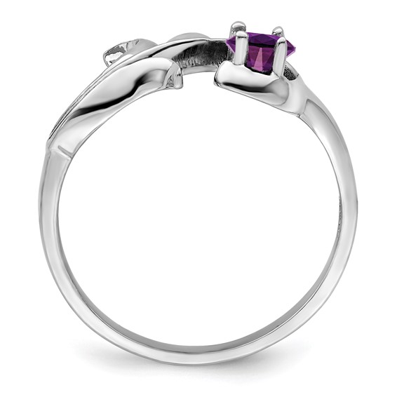 Sterling Silver Rhodium-plated family jewelry ring