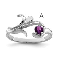 Sterling Silver Rhodium-plated Family Jewelry Ring view 1