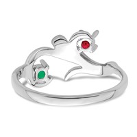 14K White Gold Synthetic Family Jewelry Ring view 5