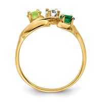 14K Yellow Gold Synthetic Family Jewelry Ring view 3