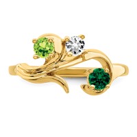 14K Yellow Gold Synthetic Family Jewelry Ring view 5