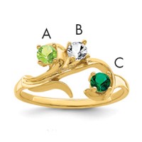 14K Yellow Gold Synthetic Family Jewelry Ring view 1