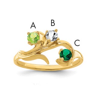 10k Synthetic Family Jewelry Ring