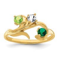 14K Yellow Gold Synthetic Family Jewelry Ring view 2