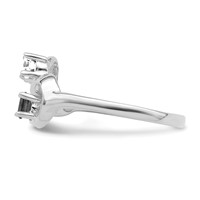 14K White Gold Synthetic Family Jewelry Ring view 4