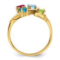 14K Yellow Gold Genuine 4 Stone Mother's Ring view 3