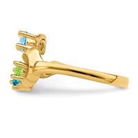 14K Yellow Gold Genuine 4 Stone Mother's Ring view 4