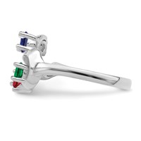 Sterling Silver Rhodium-plated Synthetic 4 Stone Mother's Ring view 4