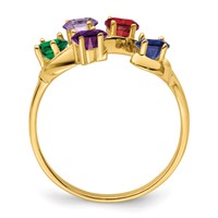 14K Yellow Gold Genuine 5 Stone Mother's Ring view 3