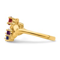 14K Yellow Gold Genuine 5 Stone Mother's Ring view 4