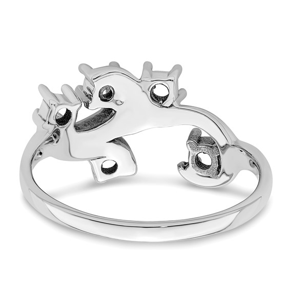 Sterling Silver Rhodium-plated Synthetic 5 Stone Mother's Ring