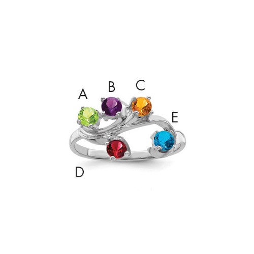 Sterling Silver Rhodium-plated Family Jewelry Mounting