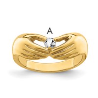 14K 1 Genuine Stone Family Ring view 1