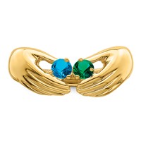 14K Yellow Gold 2 Genuine Stone Family Ring view 5