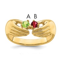 14K Yellow Gold 2 Genuine Stone Family Ring view 1