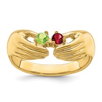 14K Yellow Gold 2 Genuine Stone Family Ring view 2
