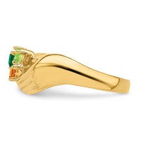 14K Yellow Gold 3 Genuine Stone Family Ring view 4