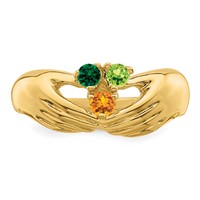 14K Yellow Gold 3 Genuine Stone Family Ring view 5