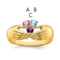 14K Yellow Gold 3 Genuine Stone Family Ring view 1