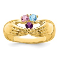 14K Yellow Gold 3 Genuine Stone Family Ring view 2