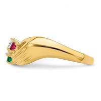 14K Yellow Gold 4 Genuine Stone Family Ring view 4