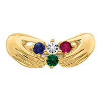 14K Yellow Gold 4 Genuine Stone Family Ring view 5