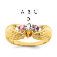 14K Yellow Gold 4 Genuine Stone Family Ring view 1