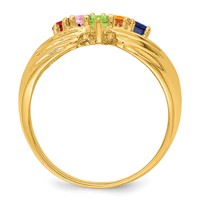14K Yellow Gold 5 Genuine Stone Family Ring view 3