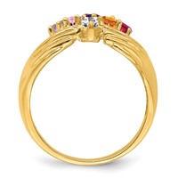 14K Yellow Gold 6 Synthetic Stone Family Ring view 3