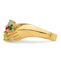 14K Yellow Gold 6 Synthetic Stone Family Ring view 4