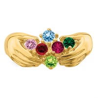 14K Yellow Gold 6 Synthetic Stone Family Ring view 5