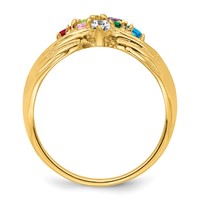 14K Yellow Gold 7 Synthetic Stone Family Ring view 3