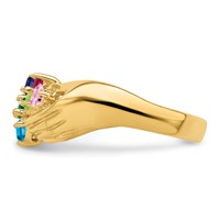 14K Yellow Gold 7 Genuine Stone Family Ring view 3
