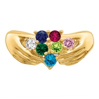 14K Yellow Gold 7 Genuine Stone Family Ring view 4