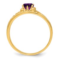 14K Yellow Gold 1 Genuine Stone Family Ring view 3