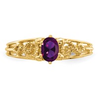 14K Yellow Gold 1 Genuine Stone Family Ring view 5