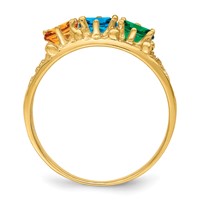 14K Yellow Gold 3 Synthetic Stone Family Ring view 3