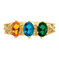 14K Yellow Gold 3 Synthetic Stone Family Ring view 5