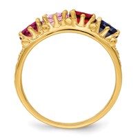 14K 4 Genuine Stone Family Ring view 3