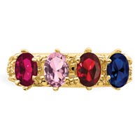 14K 4 Genuine Stone Family Ring view 5