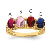 14K 4 Genuine Stone Family Ring view 1